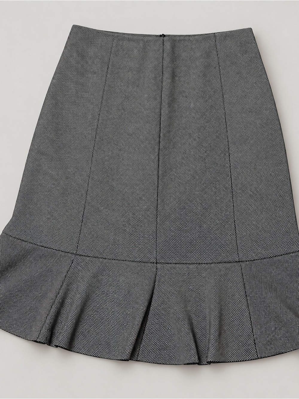Geoffrey Beene Sport Black White Check Flounce Hem Skirt Size 12 Lined